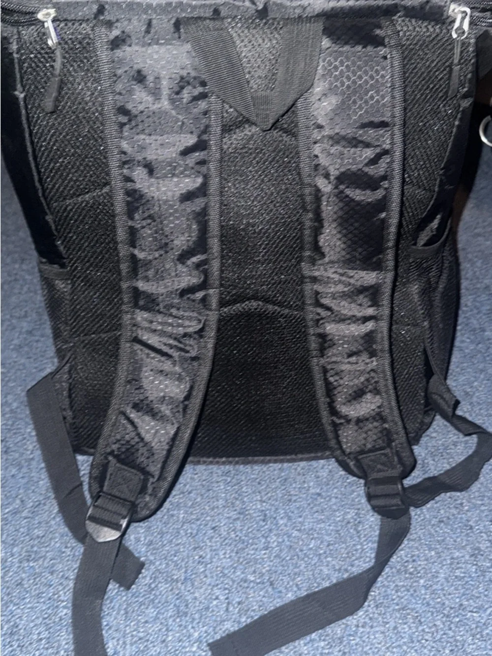 Reflective Black Backpack with Front Bungee